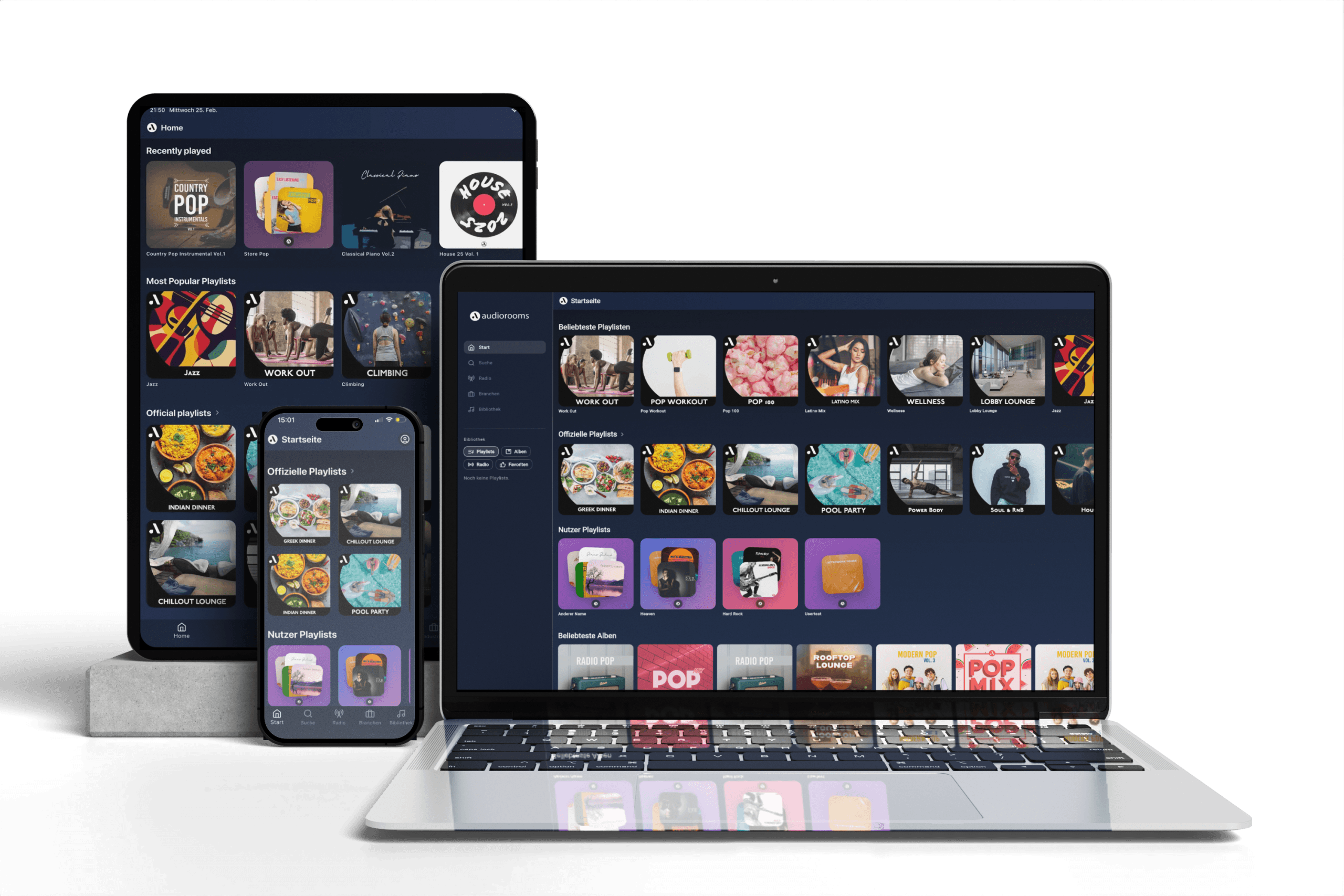 Nuevo diseño de la app en tablet, portátil y móvil