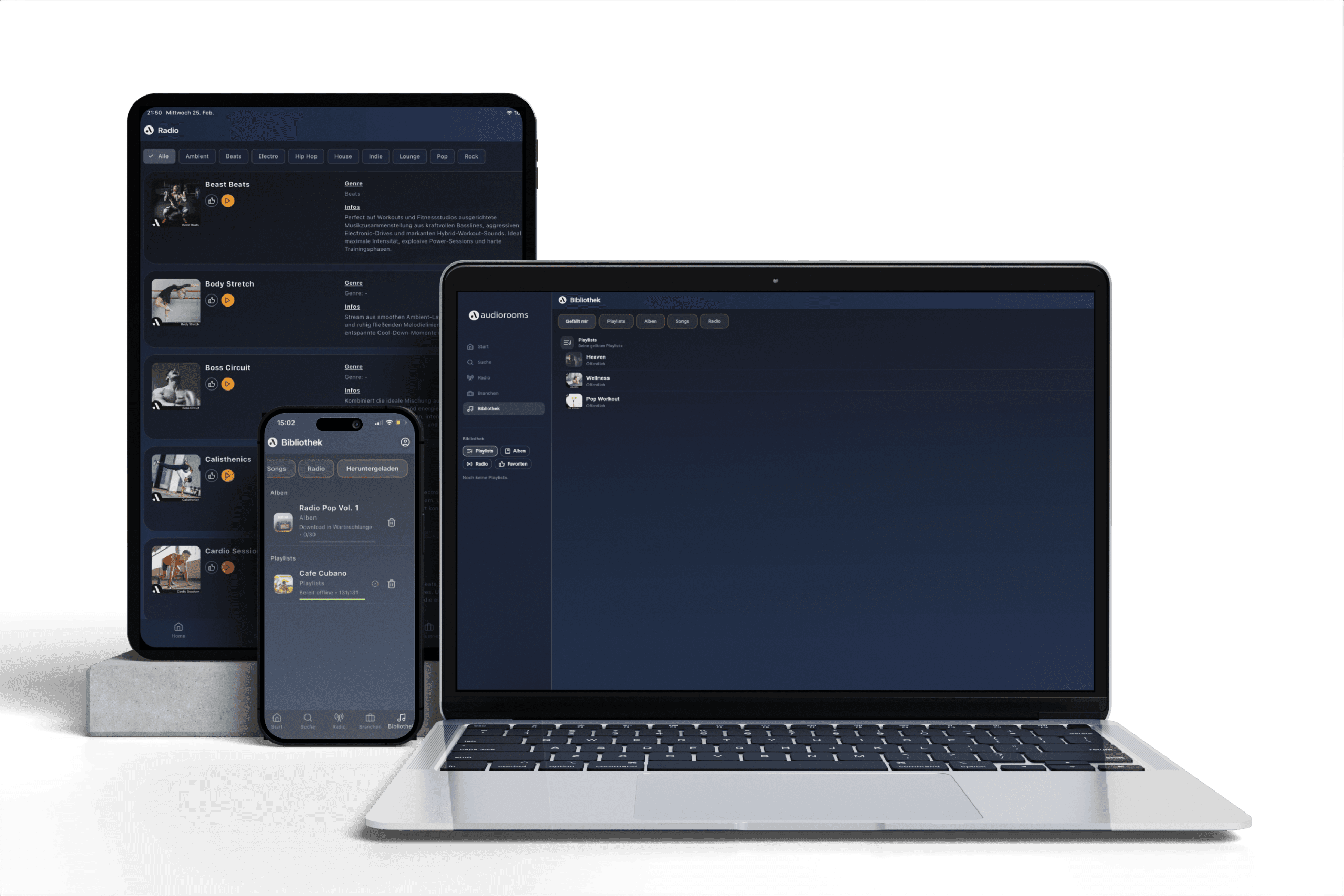 Control del reproductor en la app de audiorooms